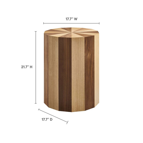Modway Furniture Twirl Two-Toned Wood Veneer Side Table - Stylish Oak Walnut Accent for Modern Living Spaces EEI-6952-OAK-WAL