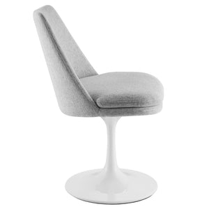 Modway Furniture Lippa Swivel Dining Upholstered Side Chair – Modern Comfort for Dining, Desk, and Vanity Spaces White Light Gray EEI-6953-WHI-HLG
