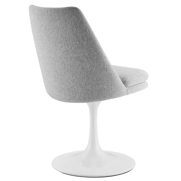 Modway Furniture Lippa Swivel Dining Upholstered Side Chair – Modern Comfort for Dining, Desk, and Vanity Spaces White Light Gray EEI-6953-WHI-HLG