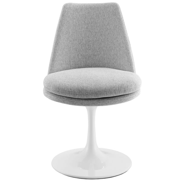 Modway Furniture Lippa Swivel Dining Upholstered Side Chair – Modern Comfort for Dining, Desk, and Vanity Spaces White Light Gray EEI-6953-WHI-HLG