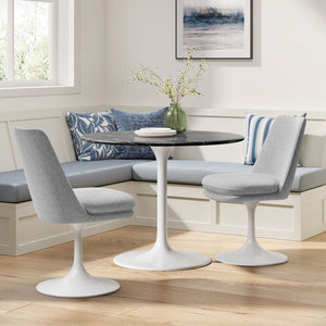 Modway Furniture Lippa Swivel Dining Upholstered Side Chair – Modern Comfort for Dining, Desk, and Vanity Spaces White Light Gray EEI-6953-WHI-HLG