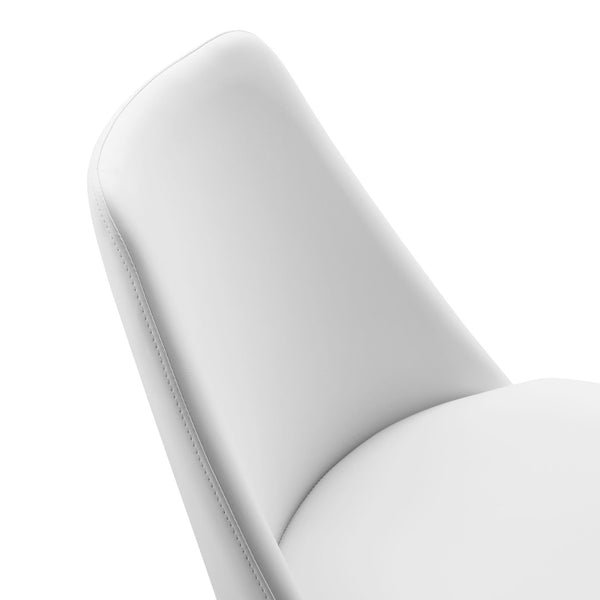 Modway Furniture Lippa Swivel Dining Chair in Vegan Leather - Modern Comfort with 360° Movement for Any Space White White EEI-6955-WHI-WHI