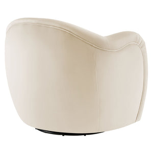 Modway Furniture Compose Performance Velvet Swivel Armchair - Stylish Comfort with Durable Upholstery & 360° Rotation Alabaster EEI-6959-ALA