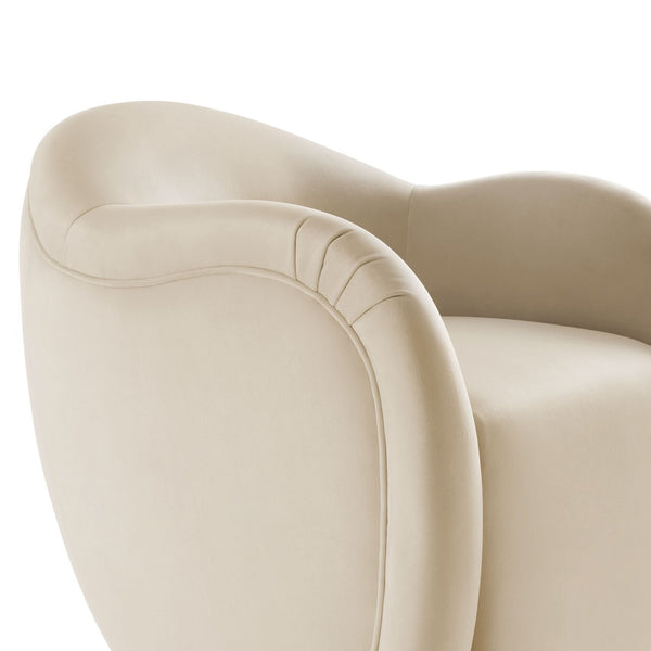 Modway Furniture Compose Performance Velvet Swivel Armchair - Stylish Comfort with Durable Upholstery & 360° Rotation Alabaster EEI-6959-ALA