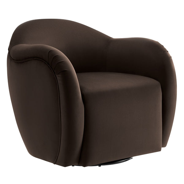 Modway Furniture Compose Performance Velvet Swivel Armchair - Stylish Comfort with Durable Upholstery & 360° Rotation Chocolate Brown EEI-6959-CHB