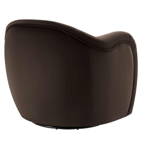 Modway Furniture Compose Performance Velvet Swivel Armchair - Stylish Comfort with Durable Upholstery & 360° Rotation Chocolate Brown EEI-6959-CHB