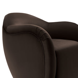 Modway Furniture Compose Performance Velvet Swivel Armchair - Stylish Comfort with Durable Upholstery & 360° Rotation Chocolate Brown EEI-6959-CHB