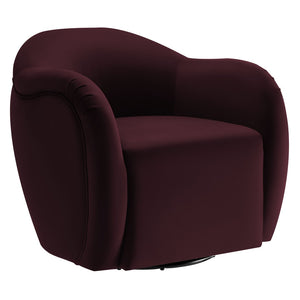 Modway Furniture Compose Performance Velvet Swivel Armchair - Stylish Comfort with Durable Upholstery & 360° Rotation Mulberry EEI-6959-MUL