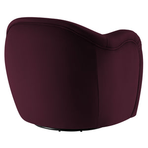 Modway Furniture Compose Performance Velvet Swivel Armchair - Stylish Comfort with Durable Upholstery & 360° Rotation Mulberry EEI-6959-MUL