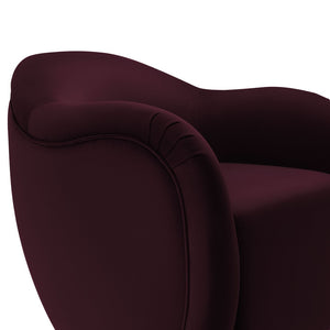 Modway Furniture Compose Performance Velvet Swivel Armchair - Stylish Comfort with Durable Upholstery & 360° Rotation Mulberry EEI-6959-MUL