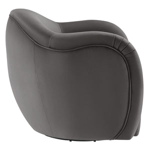 Modway Furniture Compose Performance Velvet Swivel Armchair - Stylish Comfort with Durable Upholstery & 360° Rotation Storm Gray EEI-6959-STG