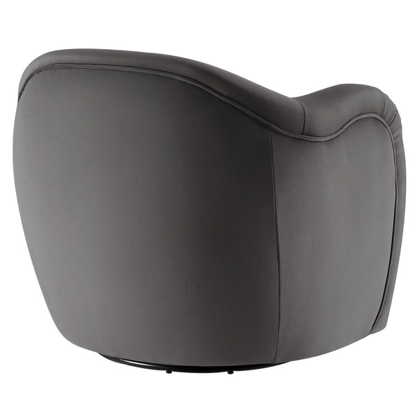 Modway Furniture Compose Performance Velvet Swivel Armchair - Stylish Comfort with Durable Upholstery & 360° Rotation Storm Gray EEI-6959-STG