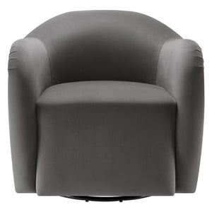 Modway Furniture Compose Performance Velvet Swivel Armchair - Stylish Comfort with Durable Upholstery & 360° Rotation Storm Gray EEI-6959-STG