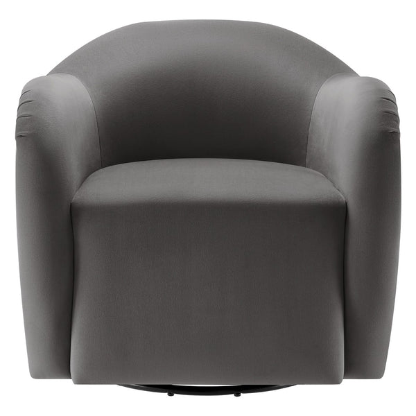 Modway Furniture Compose Performance Velvet Swivel Armchair - Stylish Comfort with Durable Upholstery & 360° Rotation Storm Gray EEI-6959-STG