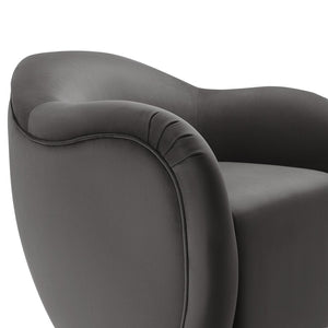 Modway Furniture Compose Performance Velvet Swivel Armchair - Stylish Comfort with Durable Upholstery & 360° Rotation Storm Gray EEI-6959-STG