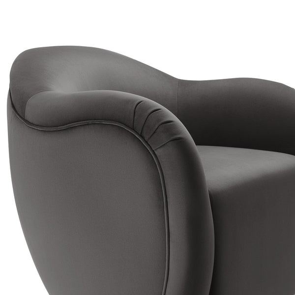 Modway Furniture Compose Performance Velvet Swivel Armchair - Stylish Comfort with Durable Upholstery & 360° Rotation Storm Gray EEI-6959-STG