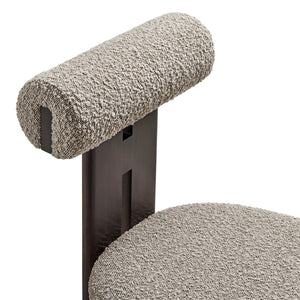 Modway Furniture Torian Boucle Upholstered Dining Chair Set of 2 - Stylish Comfort with Sculptural Design for Any Space Wenge Taupe EEI-6960-WEN-TAU