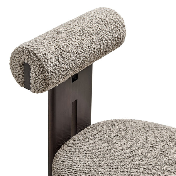 Modway Furniture Torian Boucle Upholstered Dining Chair Set of 2 - Stylish Comfort with Sculptural Design for Any Space Wenge Taupe EEI-6960-WEN-TAU