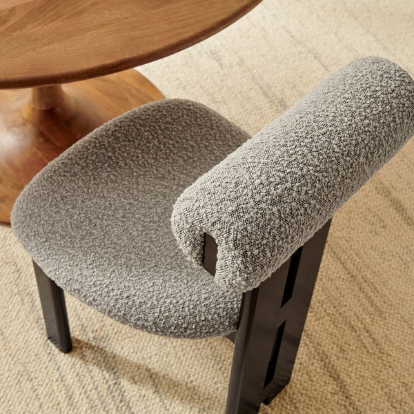 Modway Furniture Torian Boucle Upholstered Dining Chair Set of 2 - Stylish Comfort with Sculptural Design for Any Space Wenge Taupe EEI-6960-WEN-TAU