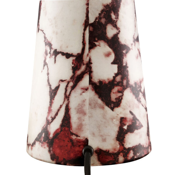 Modway Furniture Nera Marble Table Lamp by Modway - Vintage-Inspired Design with Tapered Metal Body and Pleated Shade Red EEI-6963-RED