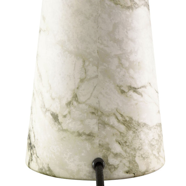 Modway Furniture Nera Marble Table Lamp by Modway - Vintage-Inspired Design with Tapered Metal Body and Pleated Shade White EEI-6963-WHI