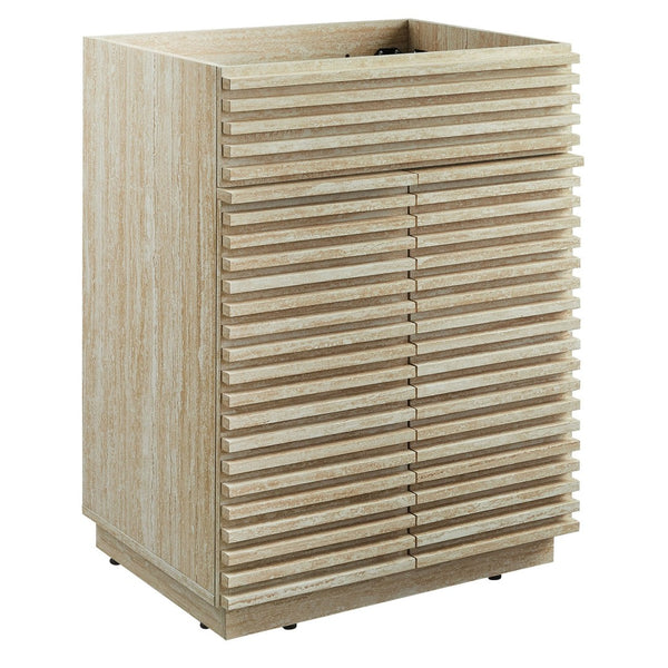 Modway Furniture Render 24" Faux Travertine Bathroom Vanity Cabinet - Stylish Storage for Small Spaces & Customization EEI-6967-TRA