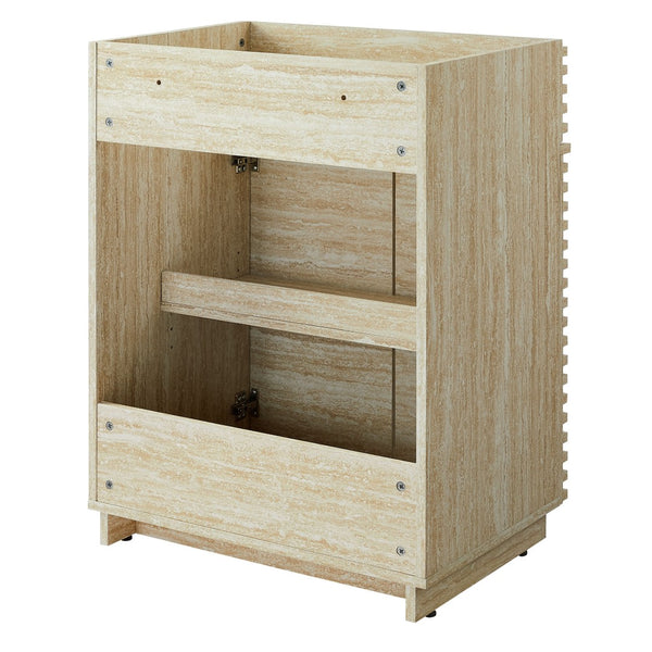 Modway Furniture Render 24" Faux Travertine Bathroom Vanity Cabinet - Stylish Storage for Small Spaces & Customization EEI-6967-TRA