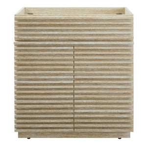 Modway Furniture Render 30" Faux Travertine Bathroom Vanity Cabinet - Mid-Century Modern Style with Storage Options EEI-6968-TRA
