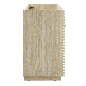 Modway Furniture Render 36" Faux Travertine Bathroom Vanity Cabinet - Stylish Mid-Century Design with Storage Space EEI-6969-TRA