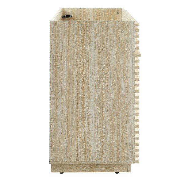 Modway Furniture Render 36" Faux Travertine Bathroom Vanity Cabinet - Stylish Mid-Century Design with Storage Space EEI-6969-TRA