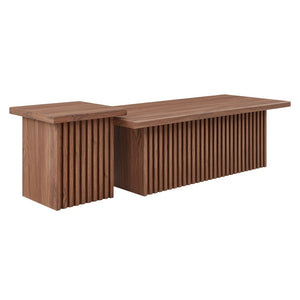 Modway Furniture Render Nesting Coffee Tables Set of 2 – Mid-Century Modern Design for Versatile Living Spaces Walnut EEI-6970-WAL