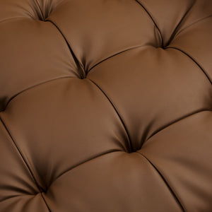 Modway Furniture Valour Tufted Vegan Leather Accent Armchair - Modern Mid-Century Design with Supportive Comfort Brown EEI-6971-BRN
