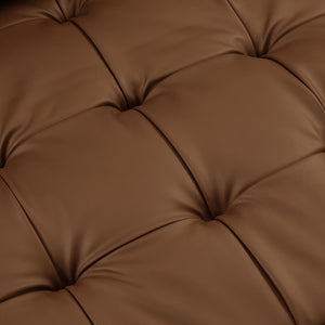 Modway Furniture Valour Tufted Vegan Leather Loveseat - Mid-Century Modern Design for Chic Small Spaces and Comfort Brown EEI-6972-BRN