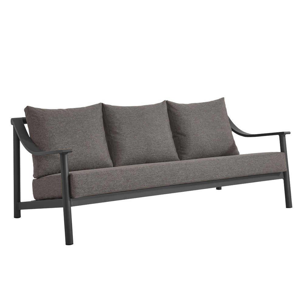 Modway Furniture Terrace Outdoor Patio Sofa - Modern Three-Seat Aluminum Couch with Weather-Resistant Cushions EEI-6977-CAR-GPH