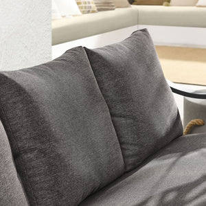 Modway Furniture Terrace Outdoor Patio Sofa - Modern Three-Seat Aluminum Couch with Weather-Resistant Cushions EEI-6977-CAR-GPH