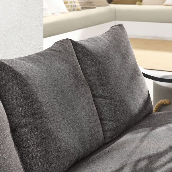 Modway Furniture Terrace Outdoor Patio Sofa - Modern Three-Seat Aluminum Couch with Weather-Resistant Cushions EEI-6977-CAR-GPH