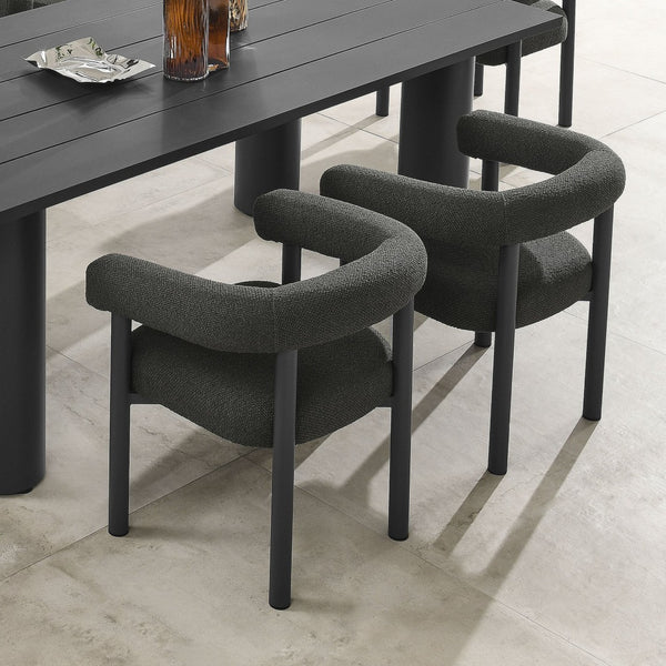 Modway Furniture Nautica Outdoor Aluminum Dining Armchairs Set of 2 - Stylish, Weather-Resistant Comfort for Patios Charcoal Graphite EEI-6979-CHA-GPH