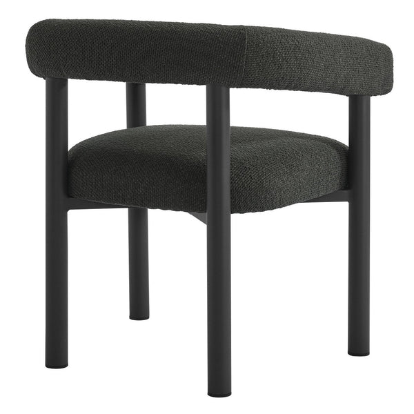 Modway Furniture Nautica 5-Piece Round Outdoor Patio Dining Set with Ergonomic Chairs for Ultimate Comfort and Style Charcoal Graphite EEI-7063-CHA-GPH