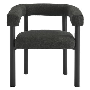 Modway Furniture Nautica 5-Piece Round Outdoor Patio Dining Set with Ergonomic Chairs for Ultimate Comfort and Style Charcoal Graphite EEI-7063-CHA-GPH