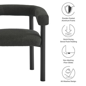 Modway Furniture Nautica Outdoor Aluminum Dining Armchairs Set of 2 - Stylish, Weather-Resistant Comfort for Patios Charcoal Graphite EEI-6979-CHA-GPH