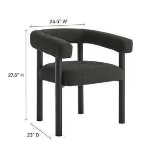 Modway Furniture Nautica 5-Piece Round Outdoor Patio Dining Set with Ergonomic Chairs for Ultimate Comfort and Style Charcoal Graphite EEI-7063-CHA-GPH