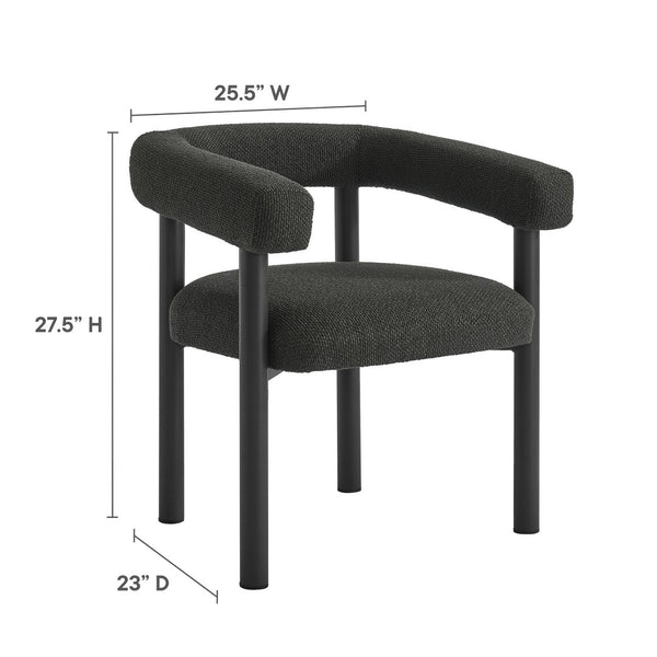 Modway Furniture Nautica 5-Piece Round Outdoor Patio Dining Set with Ergonomic Chairs for Ultimate Comfort and Style Charcoal Graphite EEI-7063-CHA-GPH