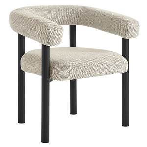 Modway Furniture Nautica Outdoor Aluminum Dining Armchairs Set of 2 - Stylish, Weather-Resistant Comfort for Patios Ivory Graphite EEI-6979-IVO-GPH