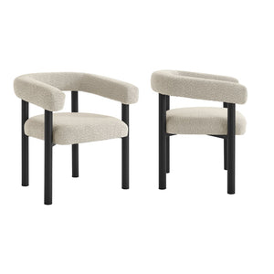 Modway Furniture Nautica Outdoor Aluminum Dining Armchairs Set of 2 - Stylish, Weather-Resistant Comfort for Patios Ivory Graphite EEI-6979-IVO-GPH