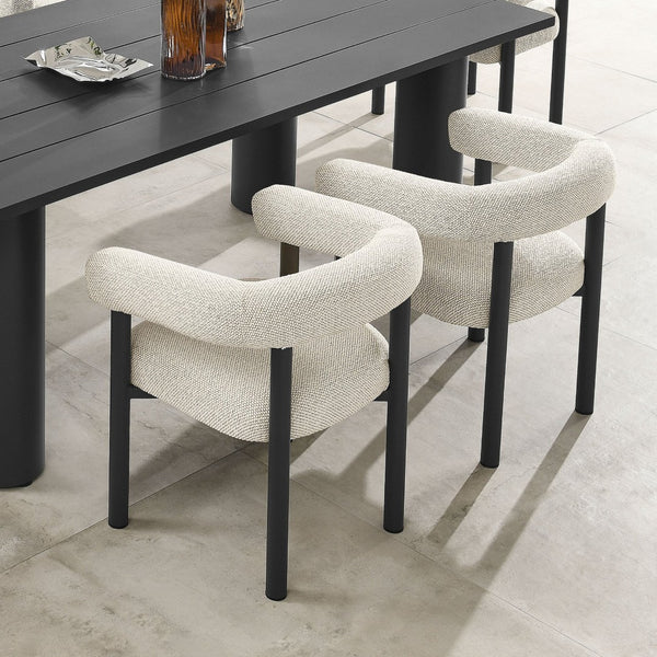 Modway Furniture Nautica Outdoor Aluminum Dining Armchairs Set of 2 - Stylish, Weather-Resistant Comfort for Patios Ivory Graphite EEI-6979-IVO-GPH