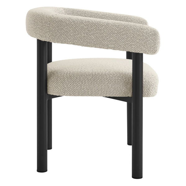 Modway Furniture Nautica Outdoor Aluminum Dining Armchairs Set of 2 - Stylish, Weather-Resistant Comfort for Patios Ivory Graphite EEI-6979-IVO-GPH