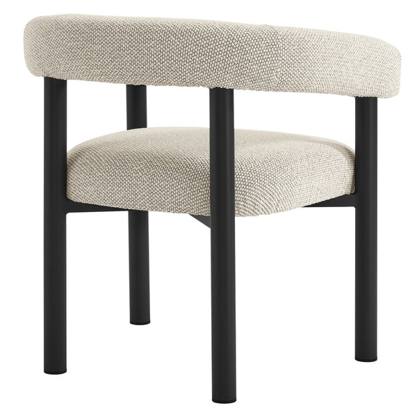 Modway Furniture Nautica 5-Piece Round Outdoor Patio Dining Set with Ergonomic Chairs for Ultimate Comfort and Style Ivory Graphite EEI-7063-IVO-GPH