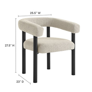 Modway Furniture Nautica Outdoor Aluminum Dining Armchairs Set of 2 - Stylish, Weather-Resistant Comfort for Patios Ivory Graphite EEI-6979-IVO-GPH