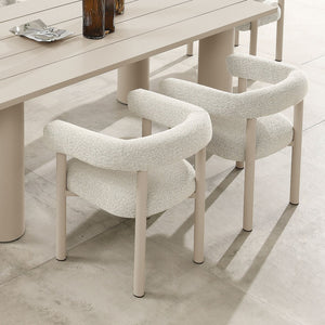 Modway Furniture Nautica Outdoor Aluminum Dining Armchairs Set of 2 - Stylish, Weather-Resistant Comfort for Patios Ivory Taupe EEI-6979-IVO-TAU