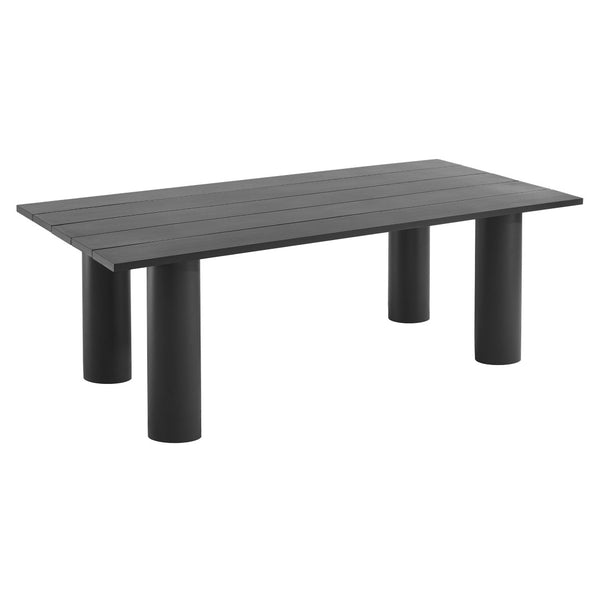 Modway Furniture Nautica Outdoor Patio 87" Rectangular Aluminum Dining Table for Stylish Alfresco Gatherings Graphite EEI-6980-GPH